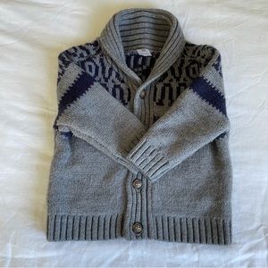 Carter’s Boys Wool Blend Gray/Navy Thick Cardigan • Size 18m